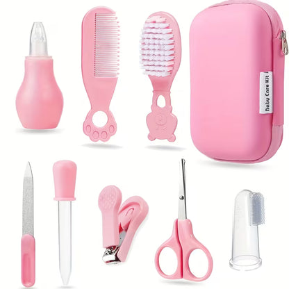 Komplektas kūdikių higienai su šepetėliu ir nagų kirpimo įrankiais mergaitėms ar berniukams