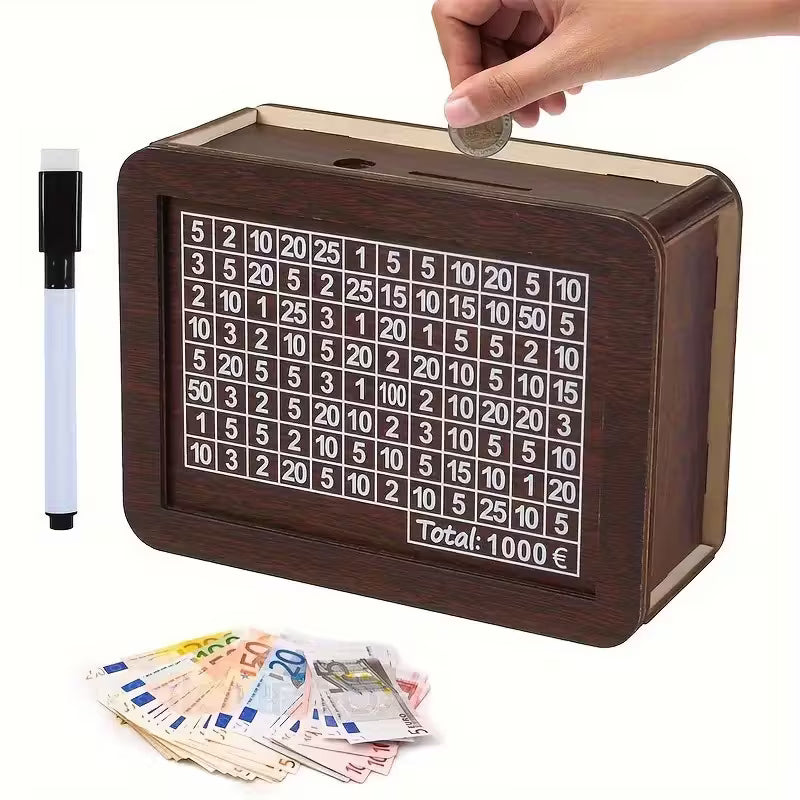 Medinė taupyklė – natūralios medienos santaupų dėžutė