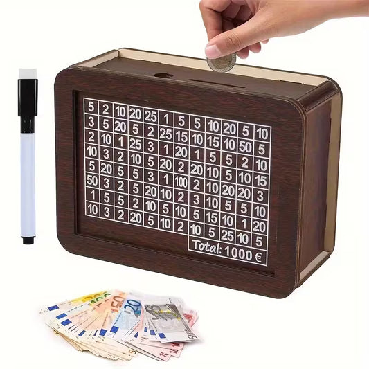 Medinė taupyklė – natūralios medienos santaupų dėžutė