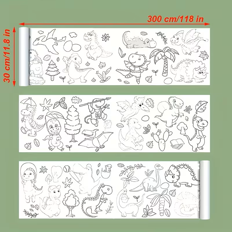 Didelis spalvinimo ritinys su vandens gyvūnais – 300 cm pramogai ir lavinimui