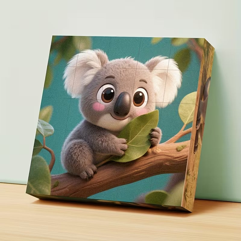 laviinanti dėlionė su miško gyvūnais