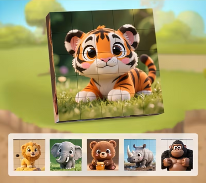 magnetinė kubelių dėlionė iš š skirtingų dėlionių 