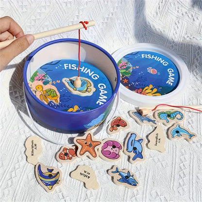 Spalvingas vaikiškas žvejybos žaidimų rinkinys su magnetinėmis žuvelėmis