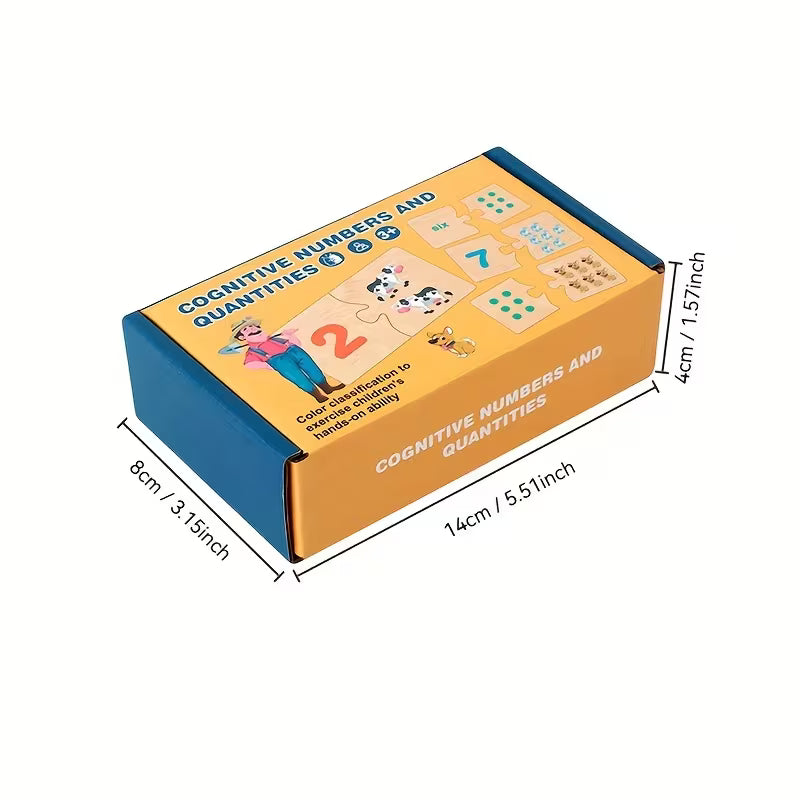 edukacinė vaikiška dėlionė skaičiavimo mokymuisi su spalvingais gyvūnais