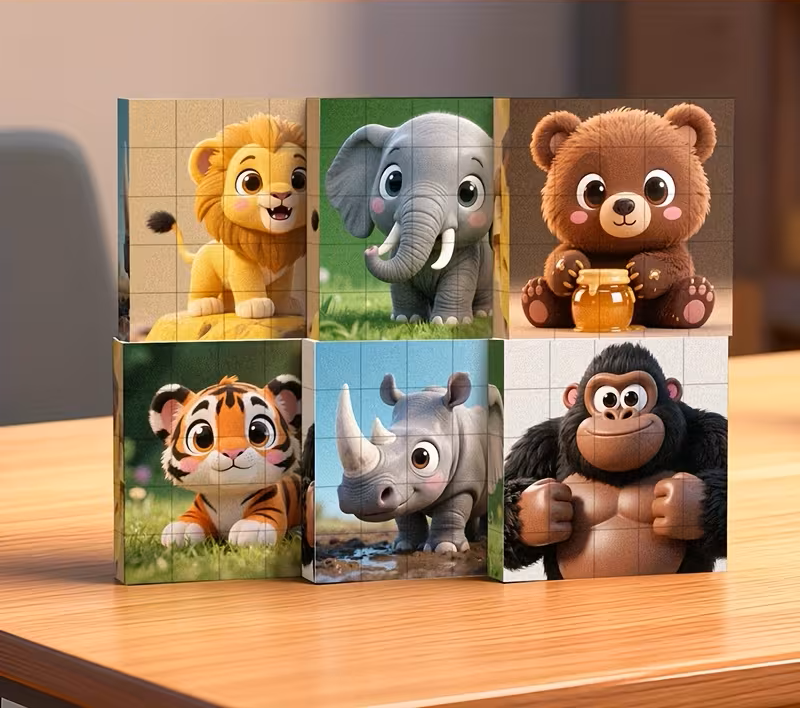 magnetinė dėlionė šeši viename