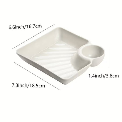 Vakarienės lėkštė iš plastiko su integruotu indeliu