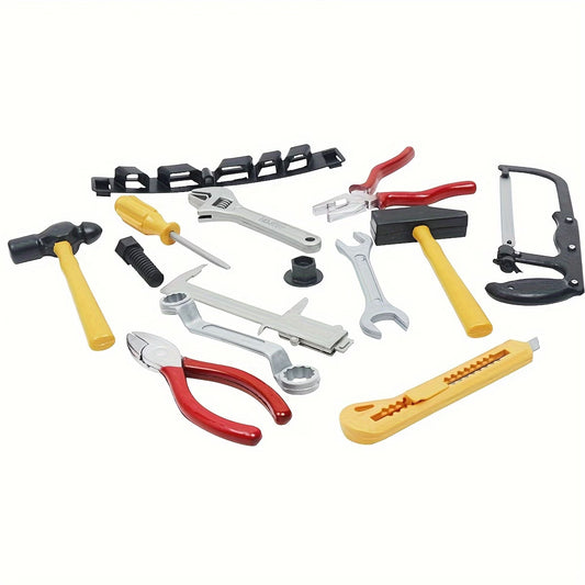 Vaikiškas žaislinių įrankių rinkinys su plaktuku, replėmis ir raktais