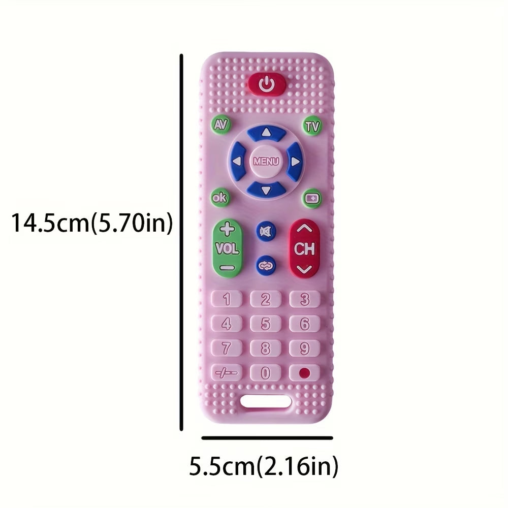 Silikoninis kramtukas kūdikiams, imituojantis televizoriaus pultelį.