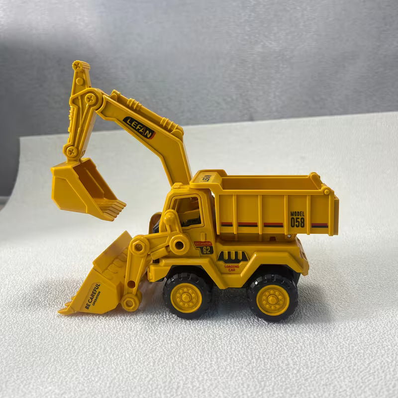 Statybinis žaislinis sunkvežimis vaikams su judančia ekskavatoriaus ranka