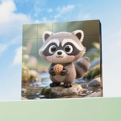 miško gyvunėlių dėlionė su magnetais 