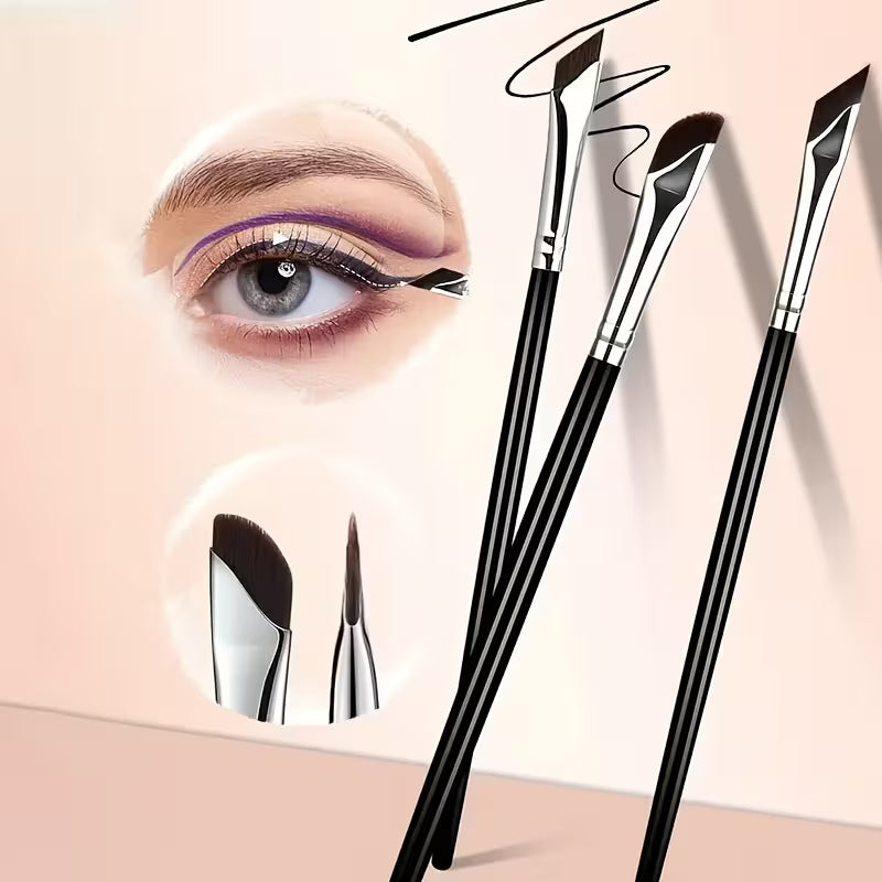 Ploni kampuoti šepetėliai makiažui – preciziškam akių ir antakių formavimui