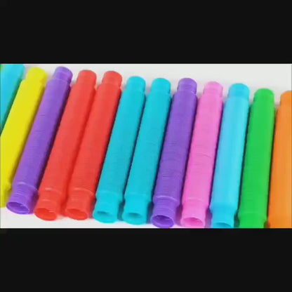 Sensorinių tubelių rinkinys – kūrybiška veikla mokymuisi, motorikos ir pojūčių lavinimui.