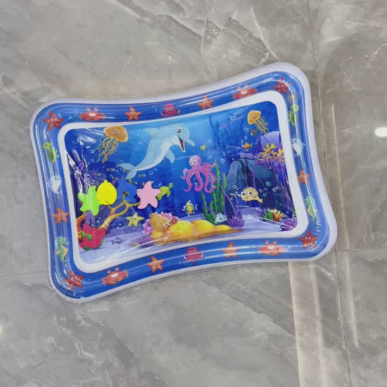 Mažylių žaidimų kilimėlis su vandeniu ir ryškiomis detalėmis, kūdikiams nuo 3 mėn.