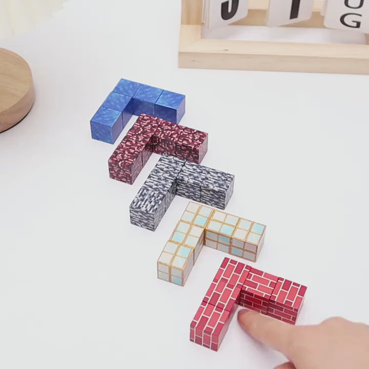 magnetinių blokų rinkinys 100 vnt. – žaislas mokymuisi ir konstravimui