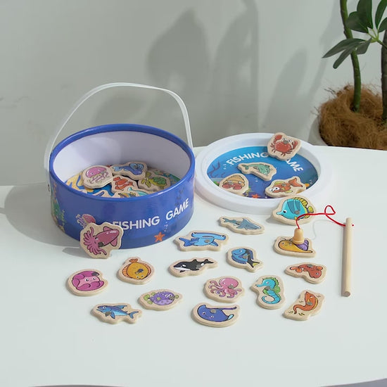 Lavinantis magnetinės žvejybos žaidimas vaikams su laikymo dėžute