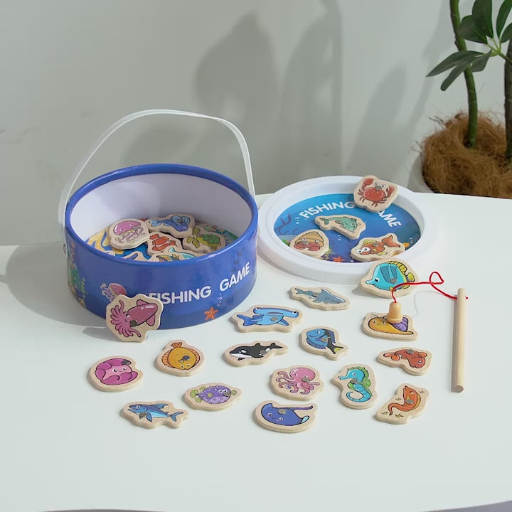 Lavinantis magnetinės žvejybos žaidimas vaikams su laikymo dėžute